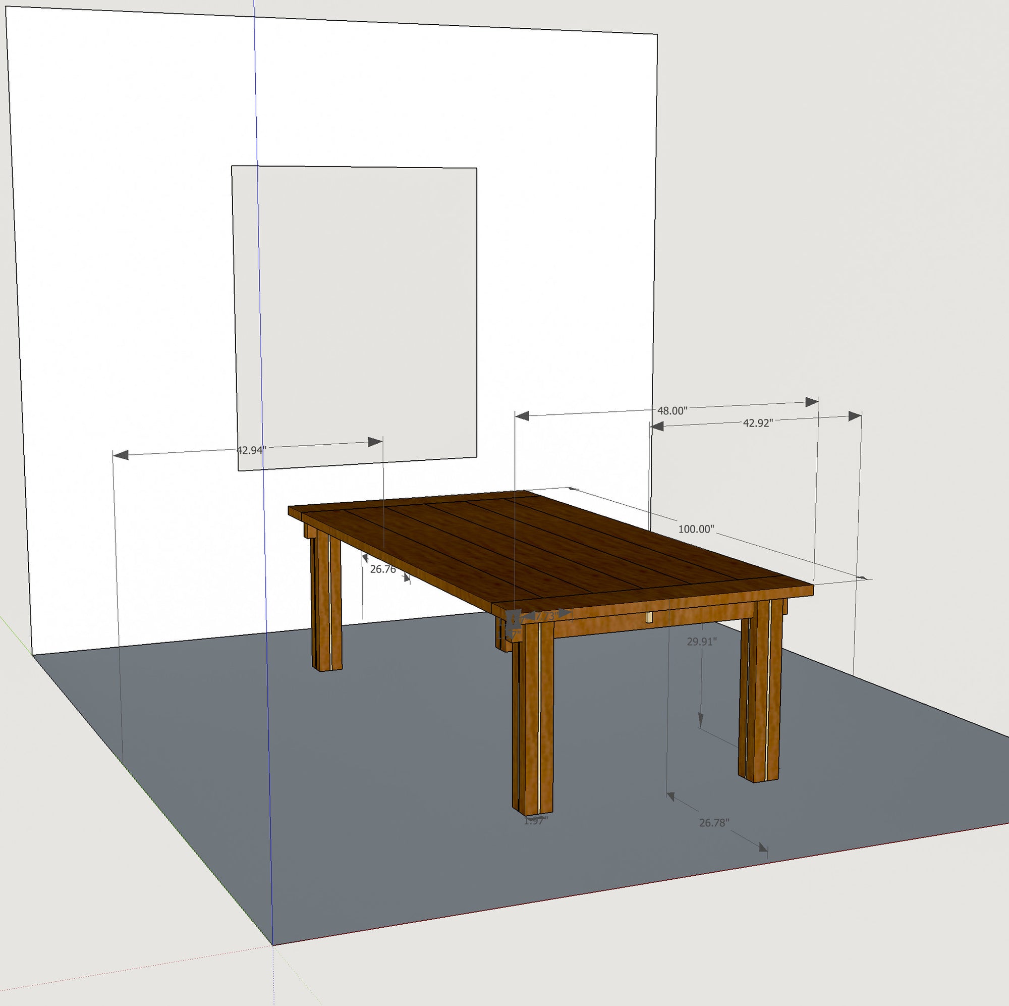 The Modern Walnut and Oak Dining Table (modified to your specifications)