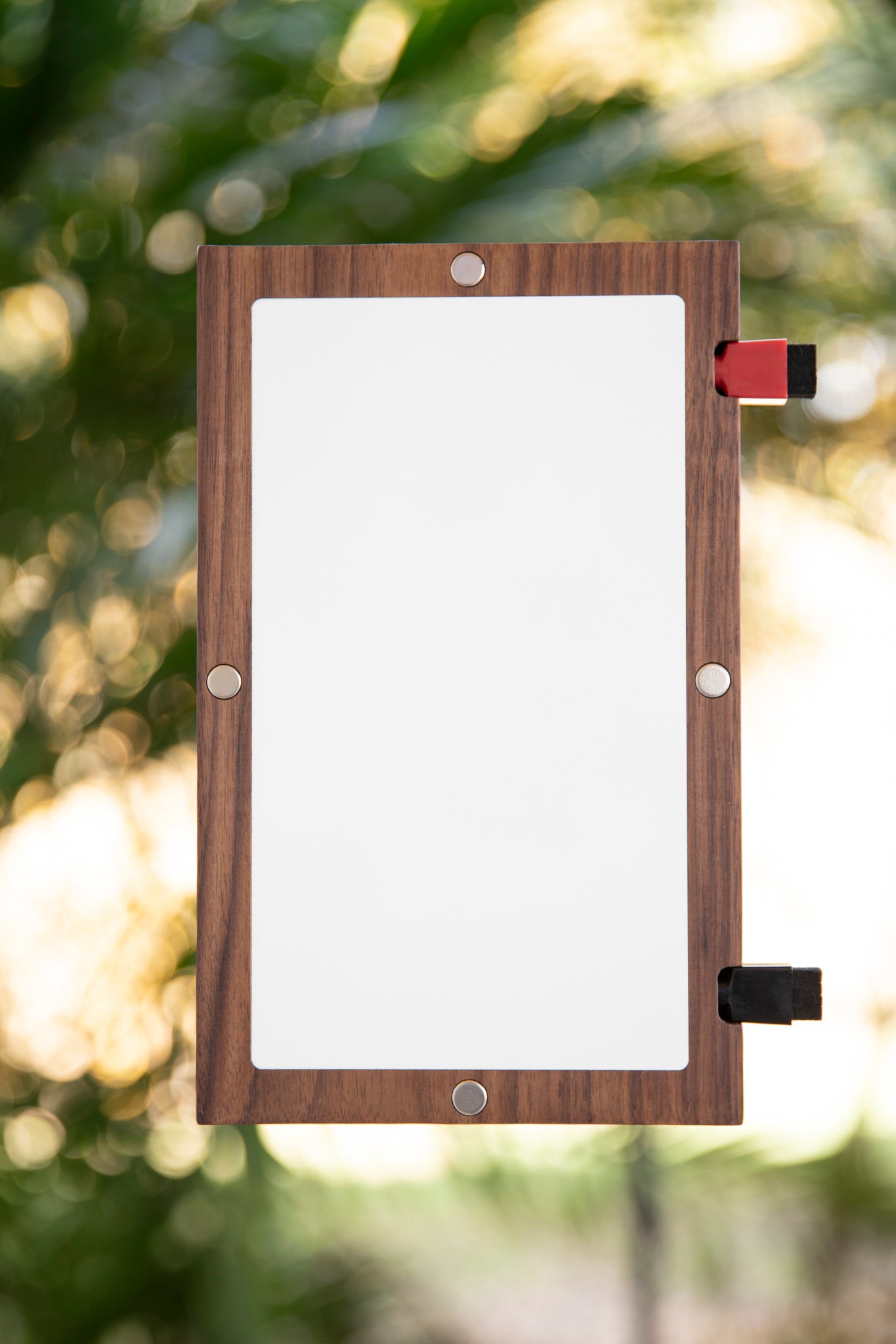 The Mini White Board 3 (Walnut Wood) is the perfect accessory for any Crossfitter.. a personalized white board that WODs with you..