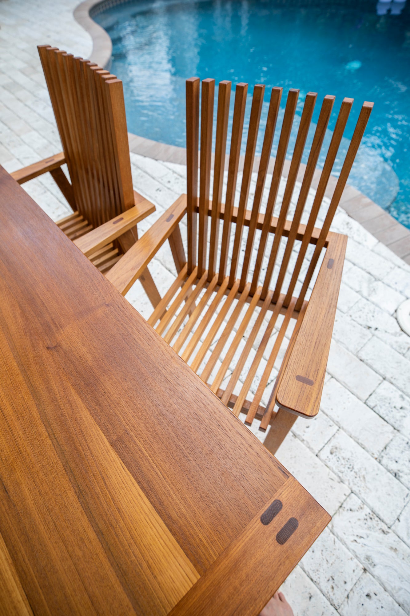 The Teak Outdoor Dining Set, A Table and Four Chairs